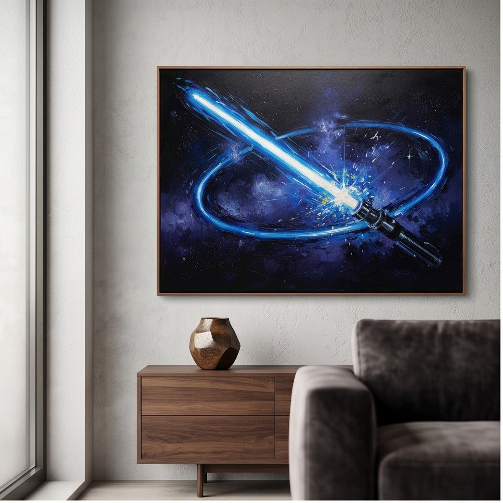 Blue Sci-Fi Energy Sword Wall Art #TO879