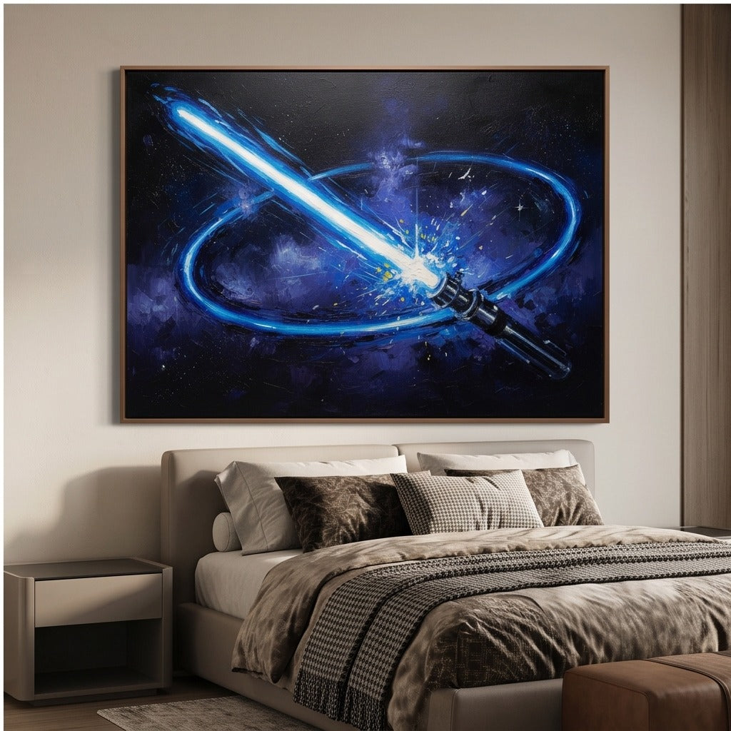 Blue Sci-Fi Energy Sword Wall Art #TO879