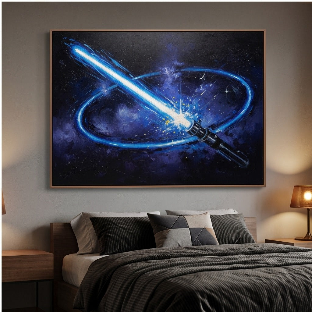 Blue Sci-Fi Energy Sword Wall Art #TO879