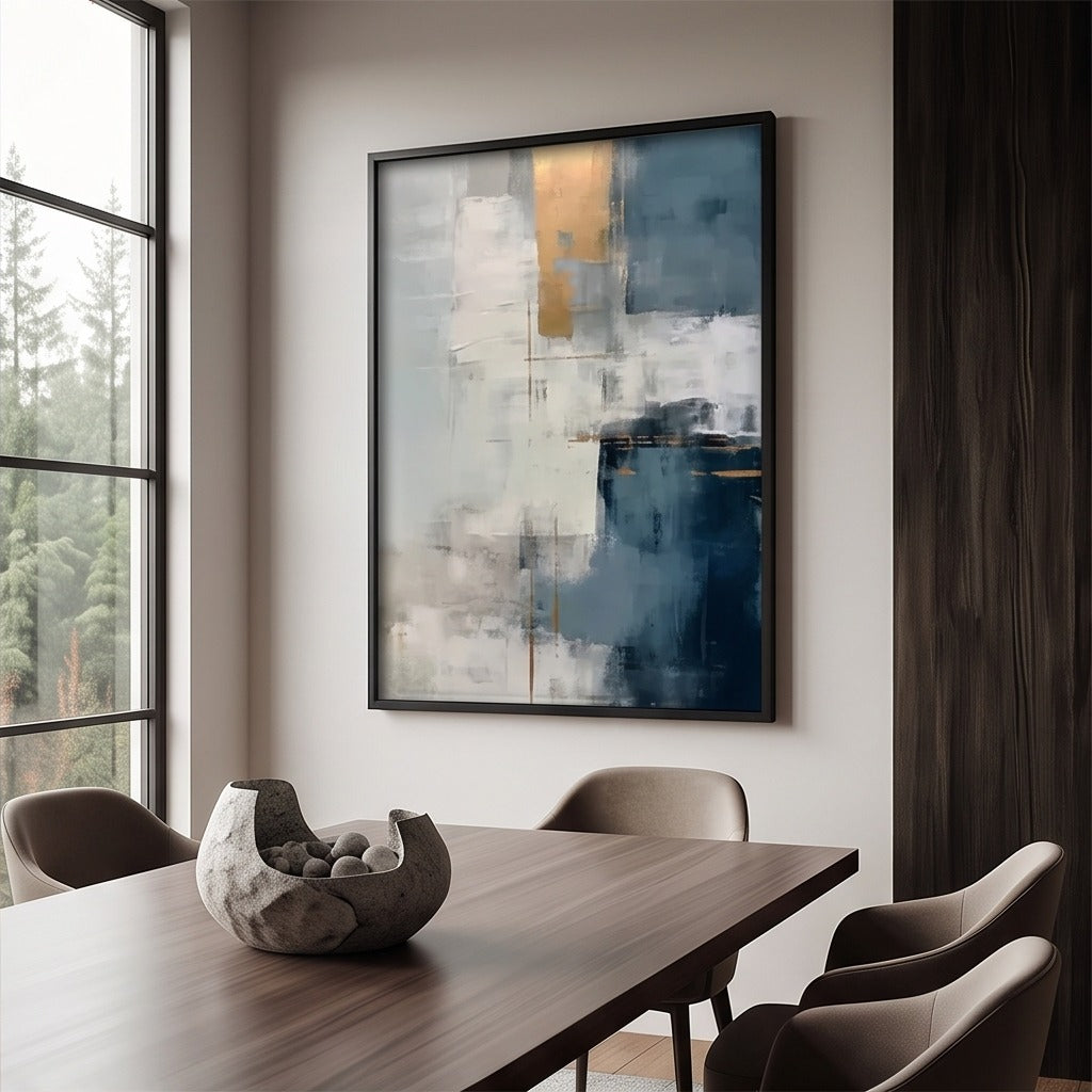 Blue and Beige Abstract Wall Art #TO823