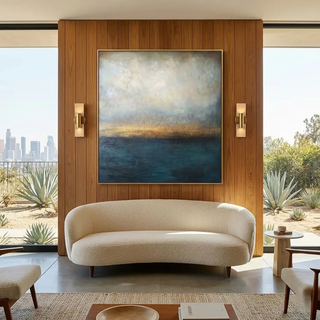 Blue Abstract Landscape Wall Art #MT034