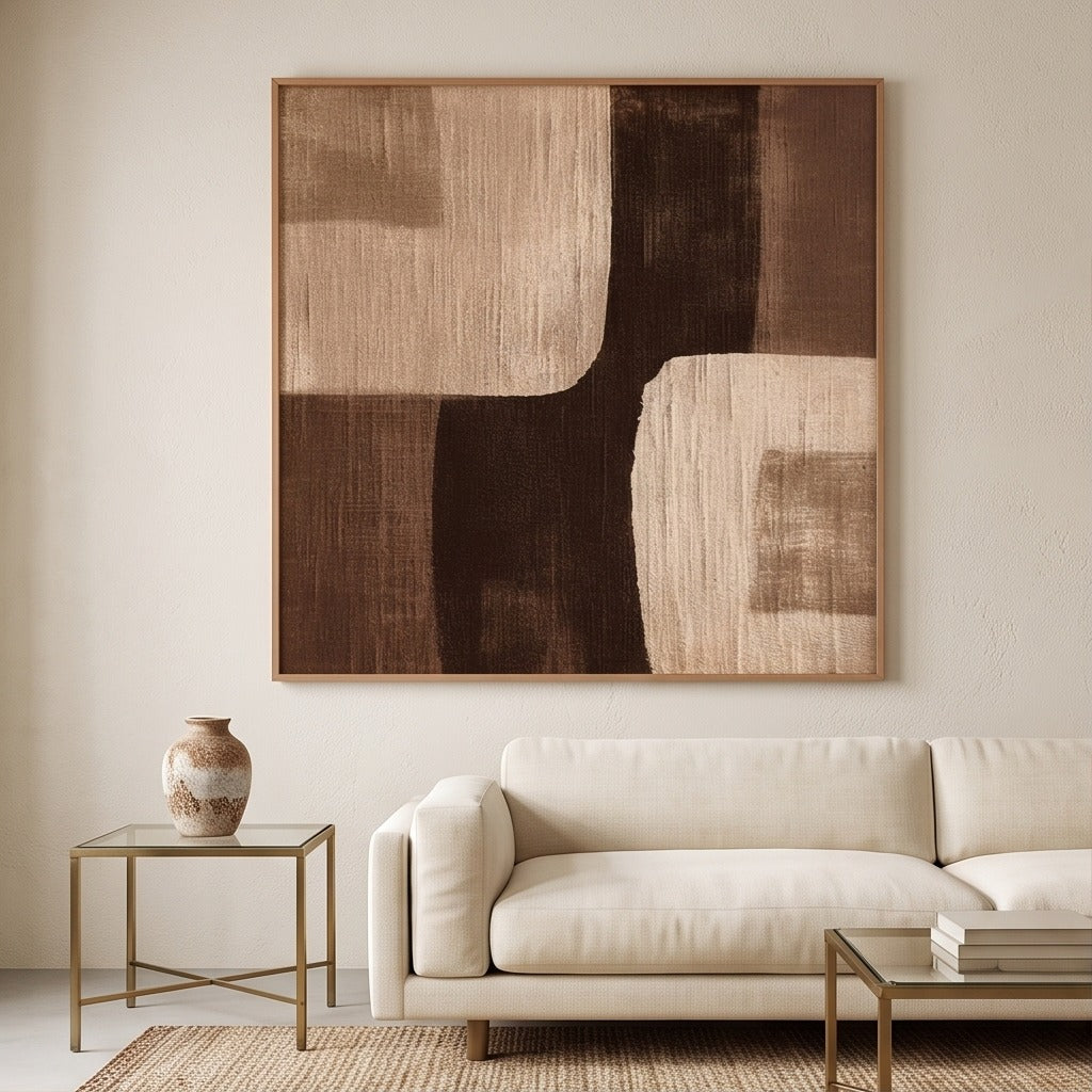 Brown Geometric Abstract Wall Art #TO186