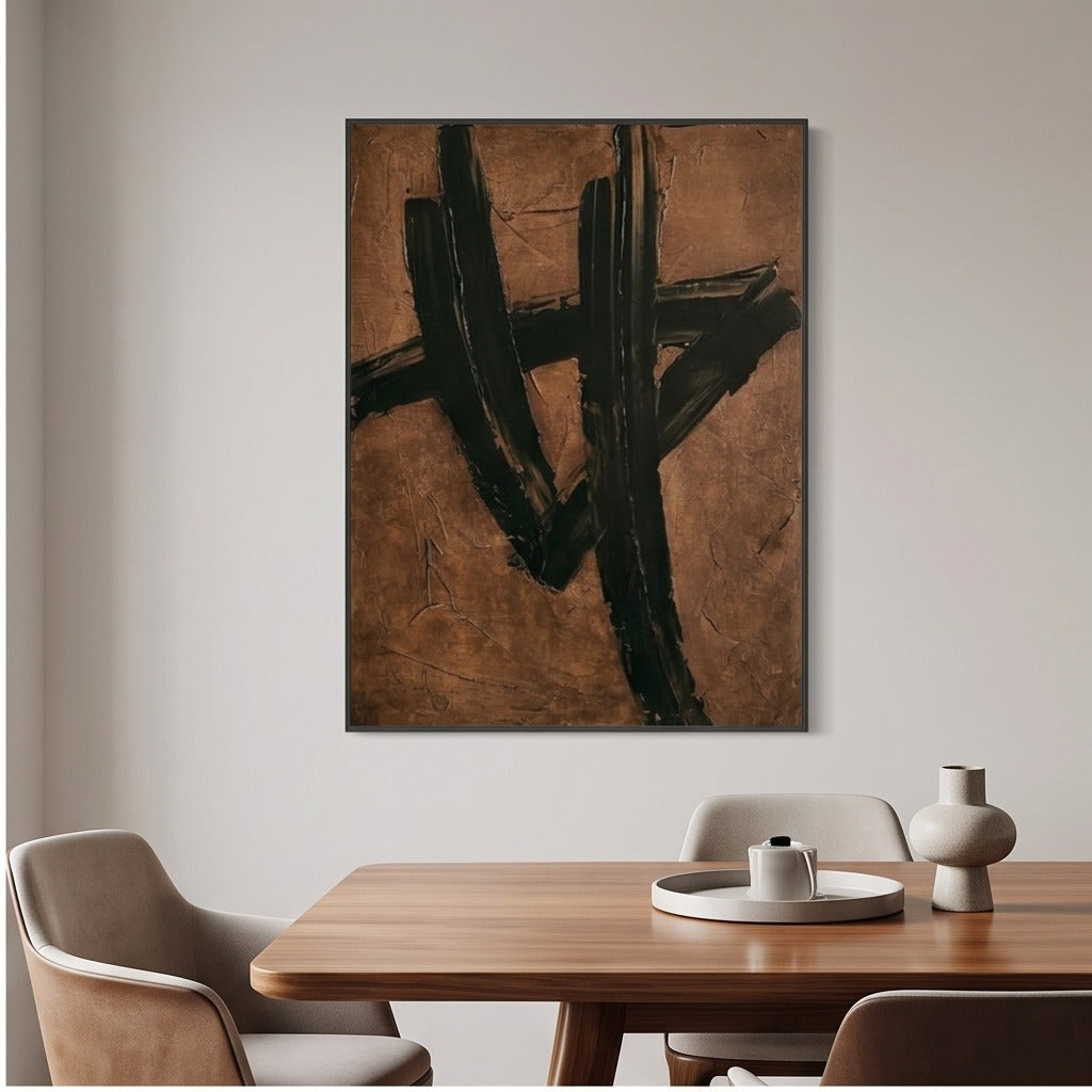 Brown Black Abstract Wall Art #TO129