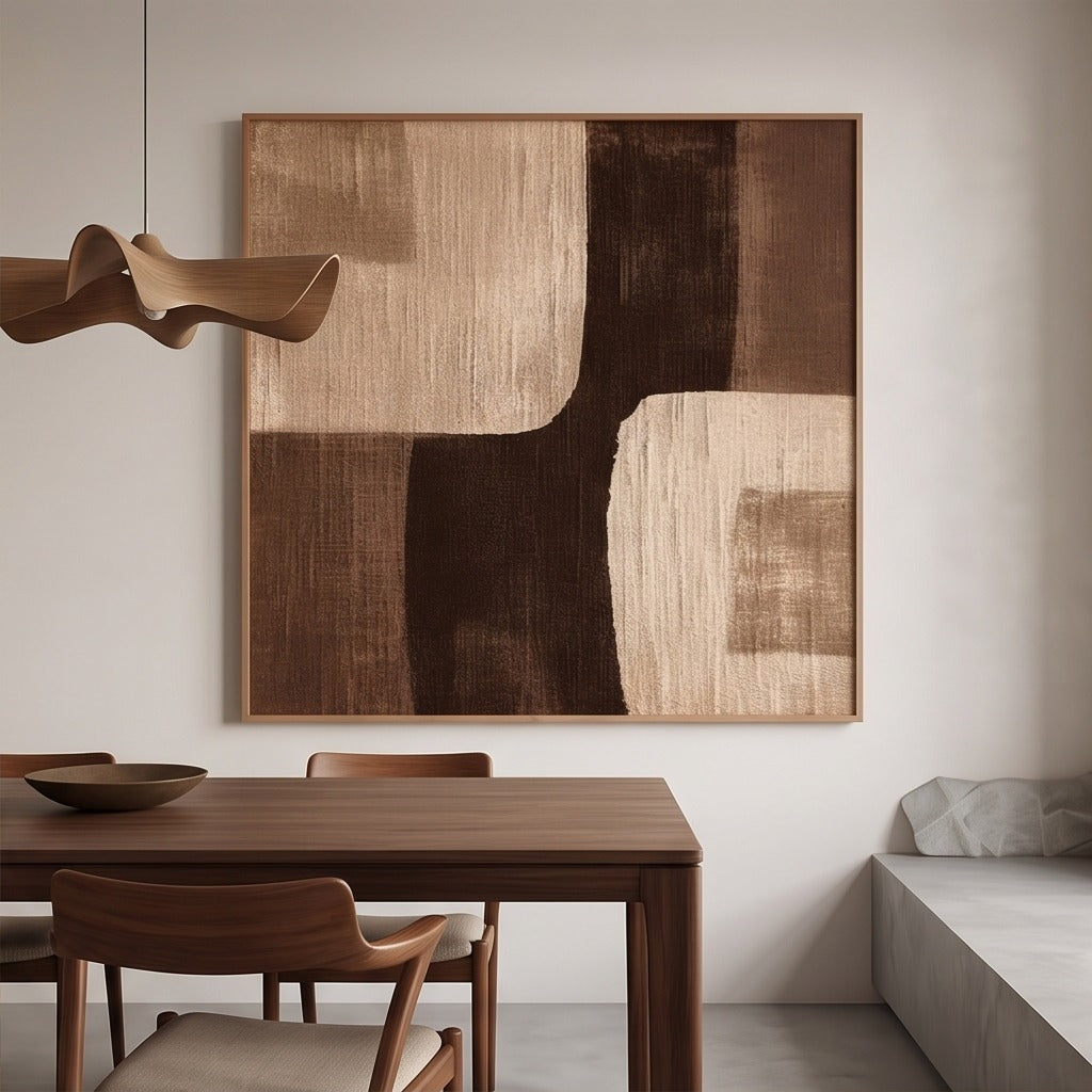 Brown Geometric Abstract Wall Art #TO186