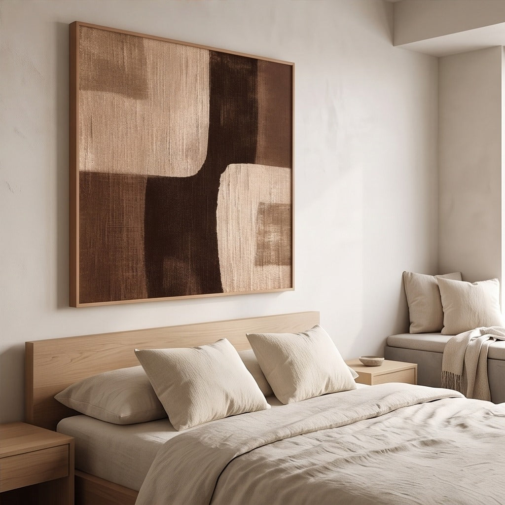 Brown Geometric Abstract Wall Art #TO186