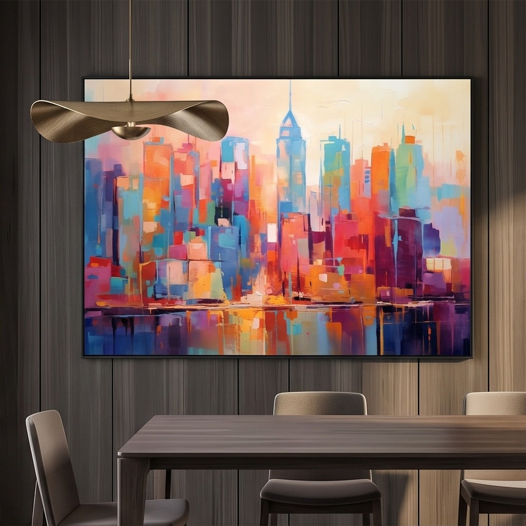 Colorful Abstract Cityscape Wall Art #TO318