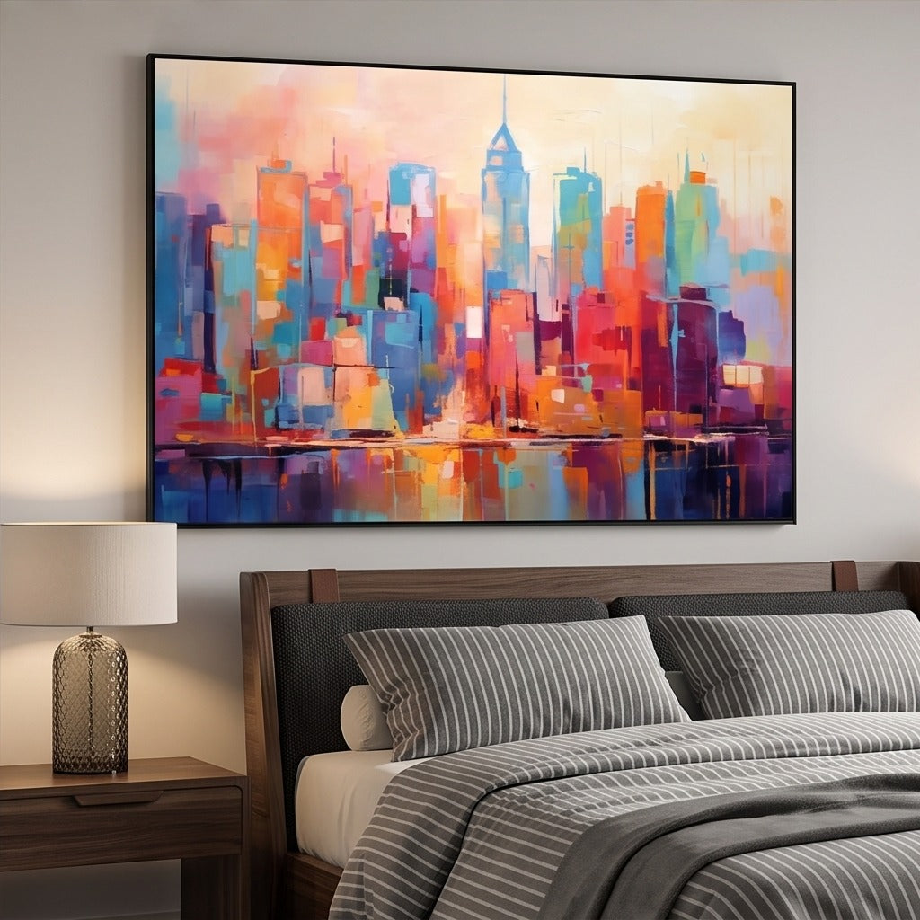 Colorful Abstract Cityscape Wall Art #TO318