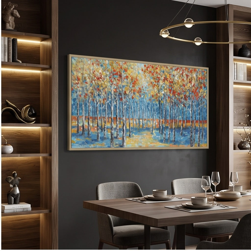 Colorful Birch Forest Wall Art #TO029