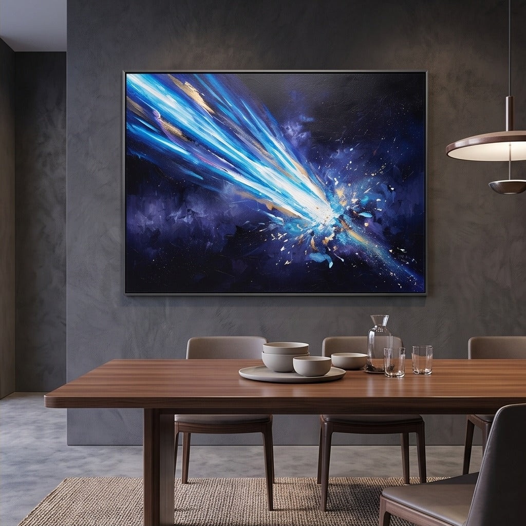Cosmic Blue Abstract Wall Art #TO889