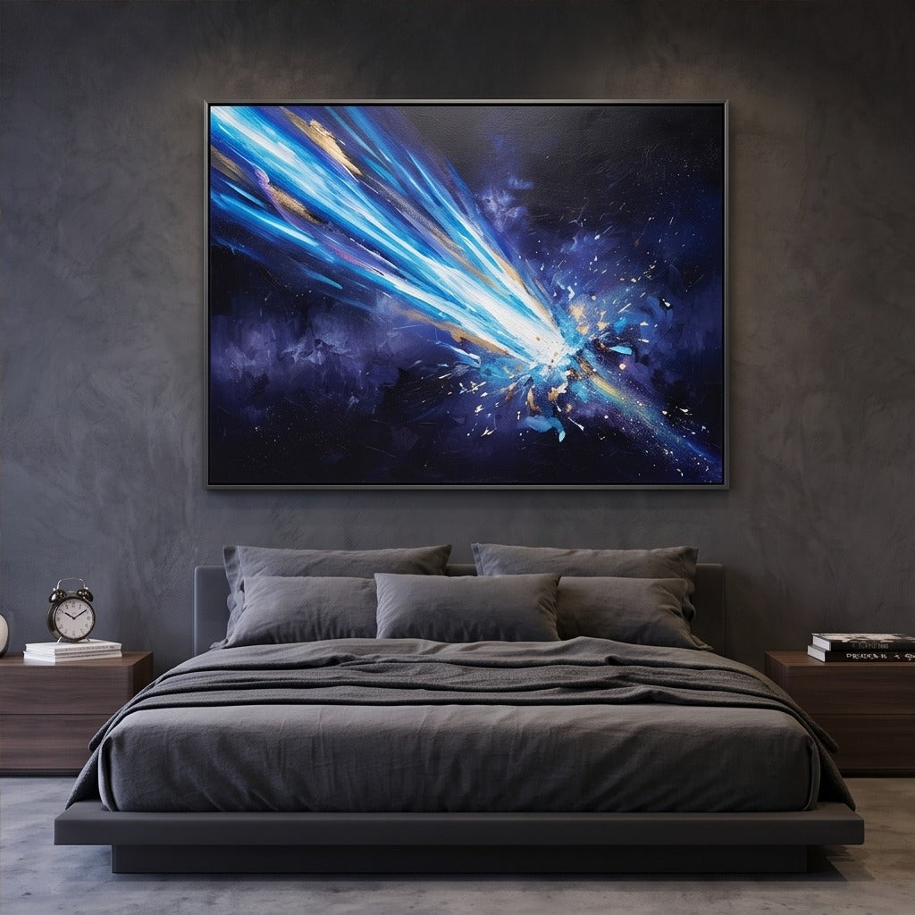 Cosmic Blue Abstract Wall Art #TO889