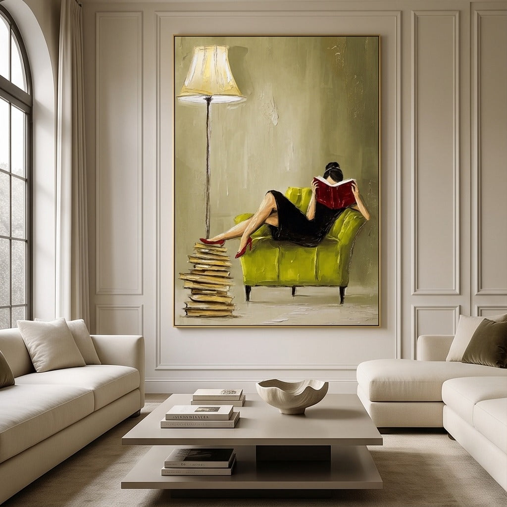 Figurative Woman Reading Wall Art#TO027