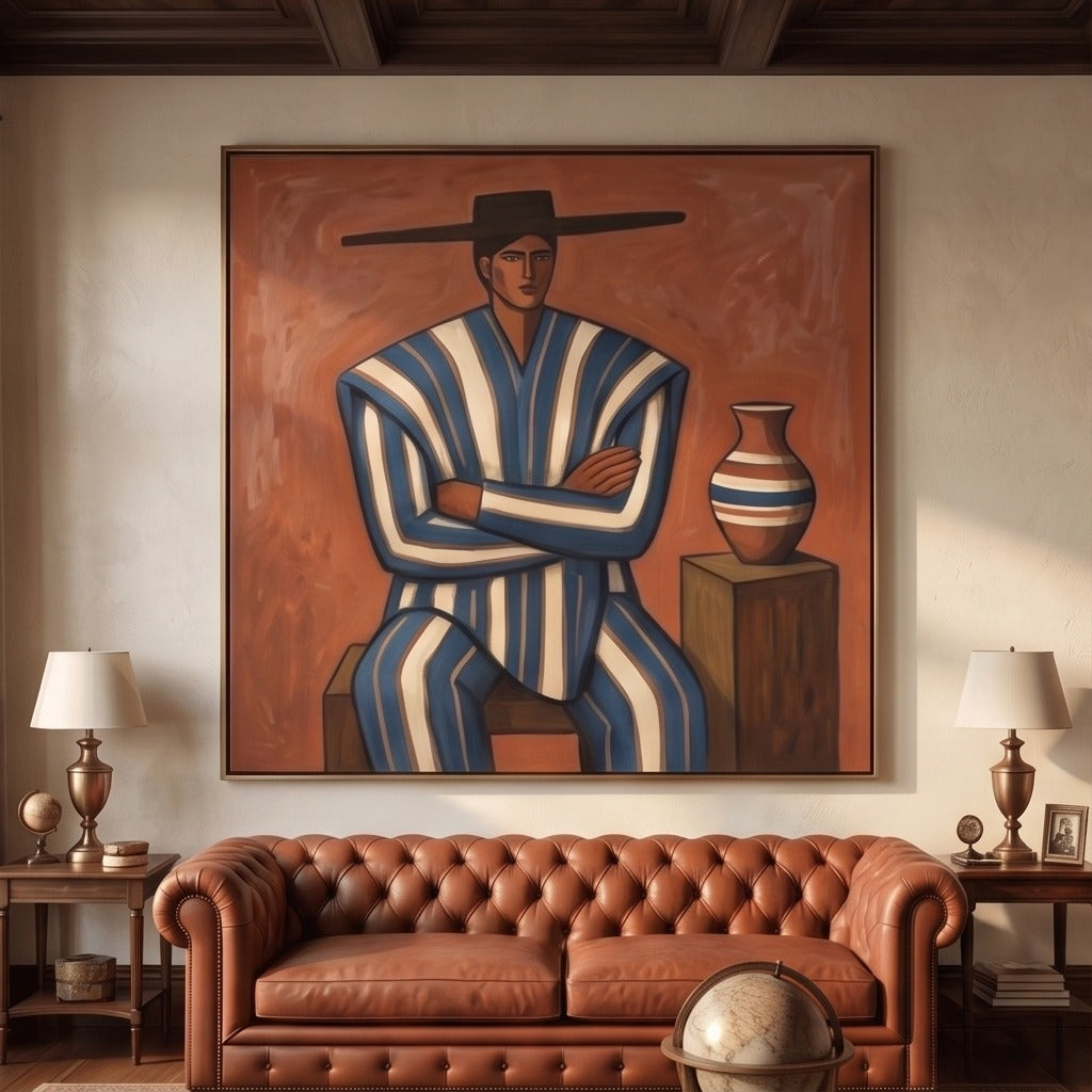 Figurative Folk Portrait Wall Art #TO649