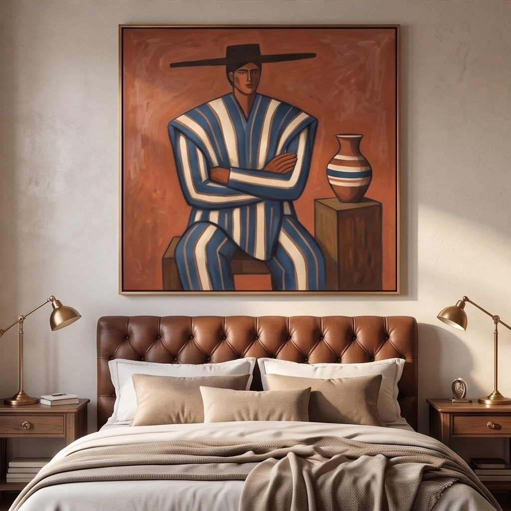 Figurative Folk Portrait Wall Art #TO649