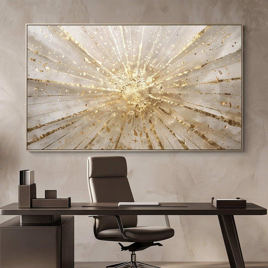 Gold and Neutral Abstract Wall Art #TO312