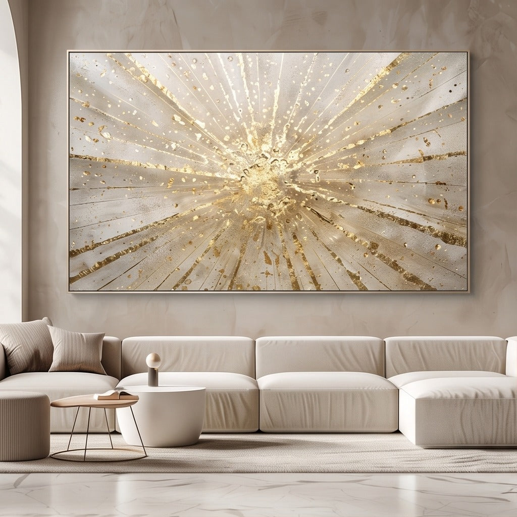 Gold and Neutral Abstract Wall Art #TO312
