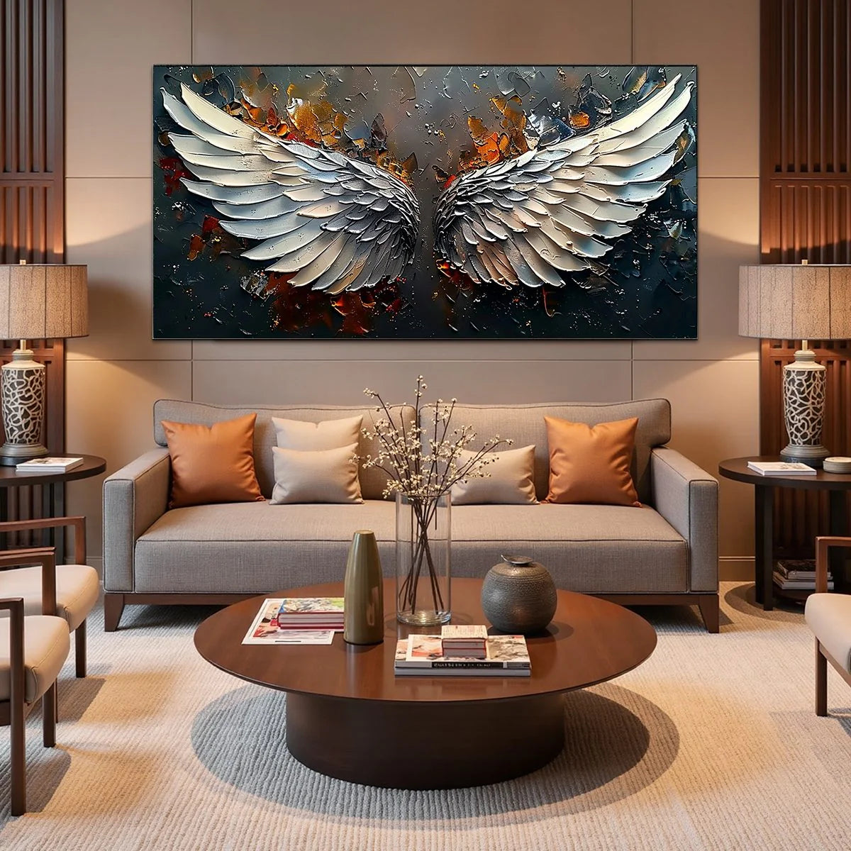 Luxury Textured Angel Wings Wall Art #MT356