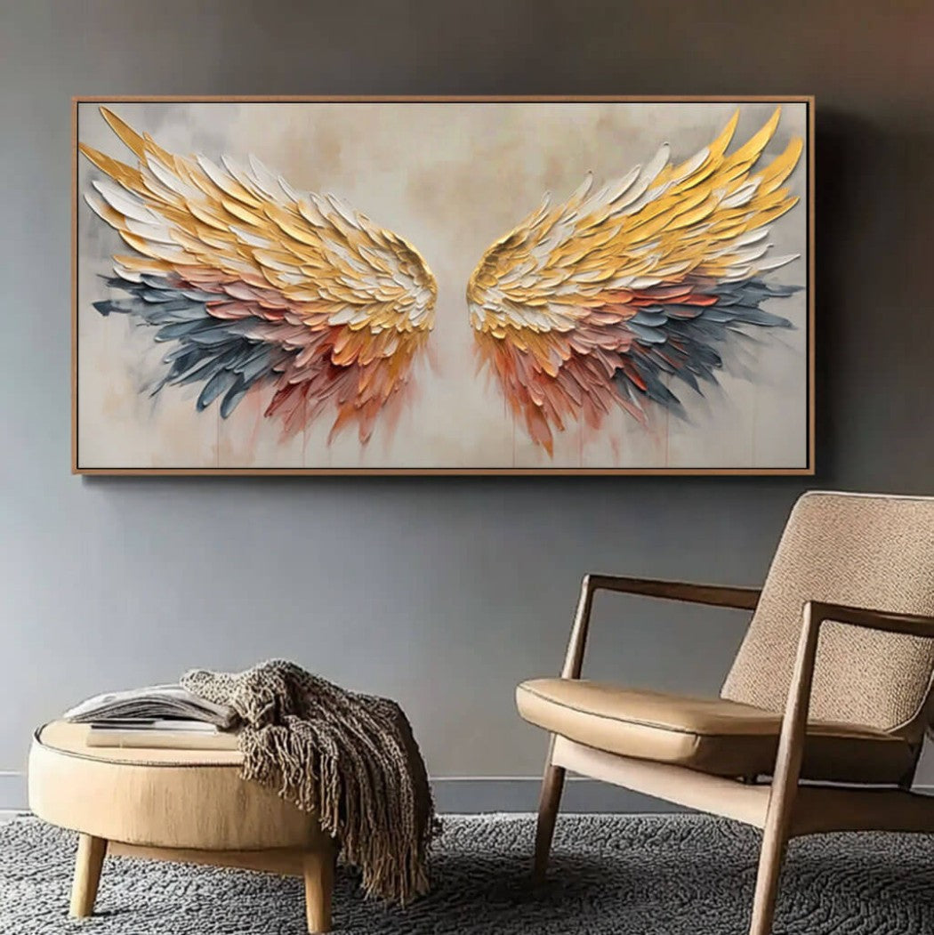 Textured Angel Wings Wall Art #MT352