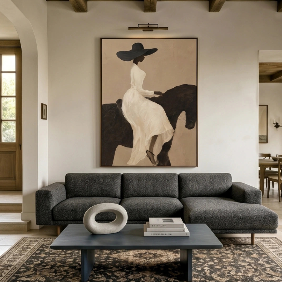 Neutral Figurative Equestrian Wall Art #MT011