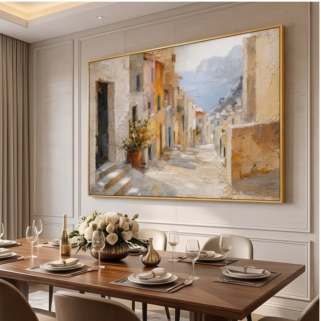 Mediterranean Coastal Village Wall Art #TO172