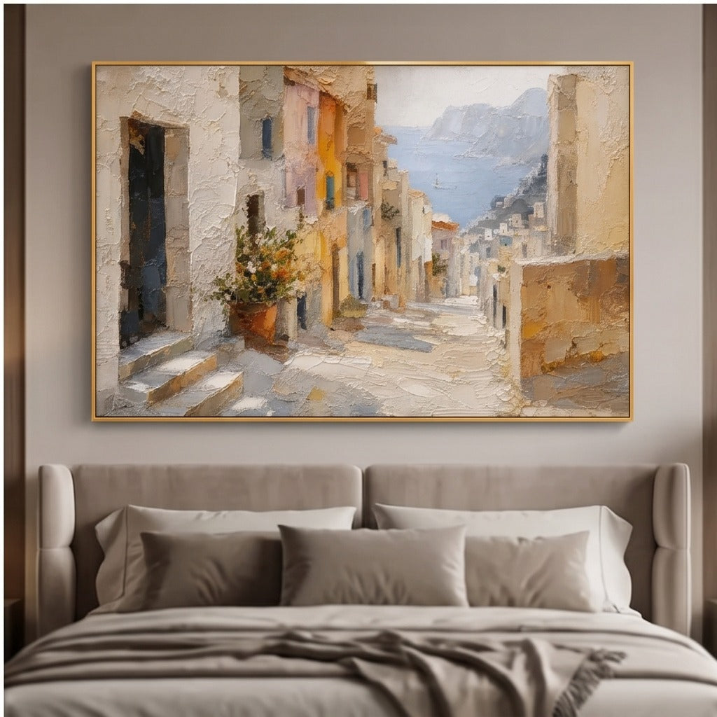 Mediterranean Coastal Village Wall Art #TO172