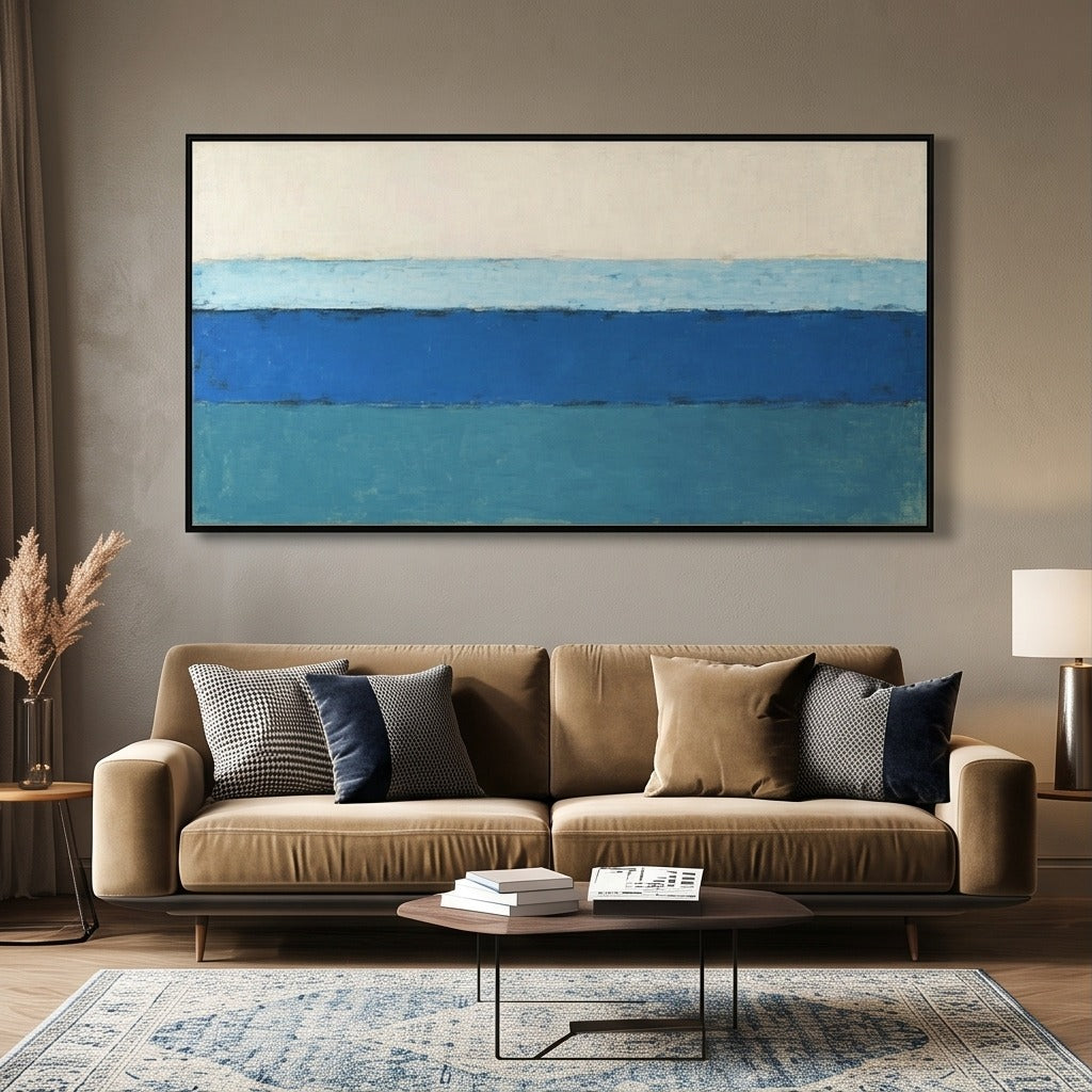 Minimalist Blue Abstract Wall Art #TO150