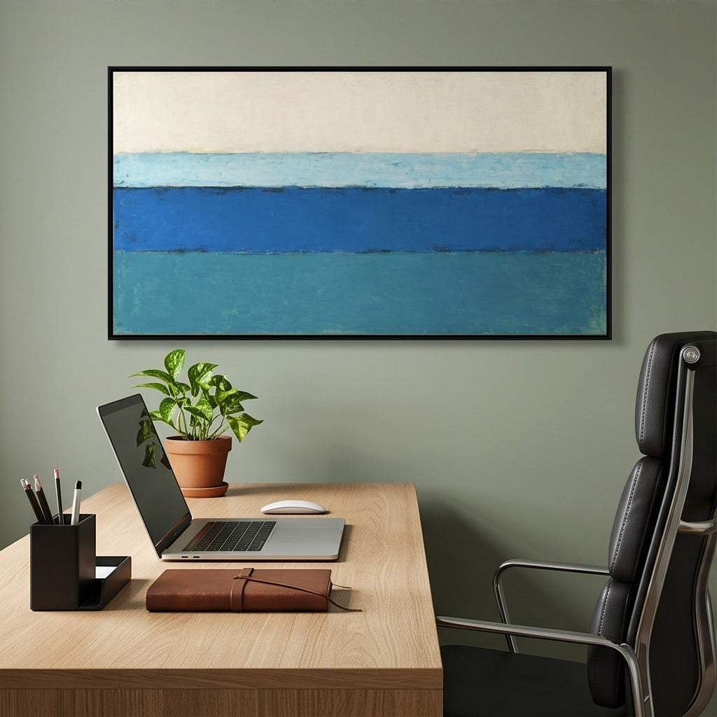 Minimalist Blue Abstract Wall Art #TO150