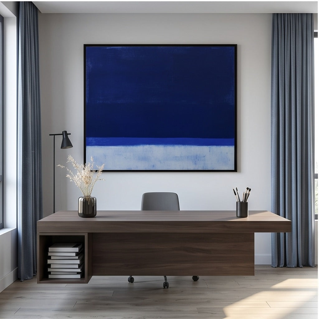 Minimalist Blue Abstract Wall Art #TO214