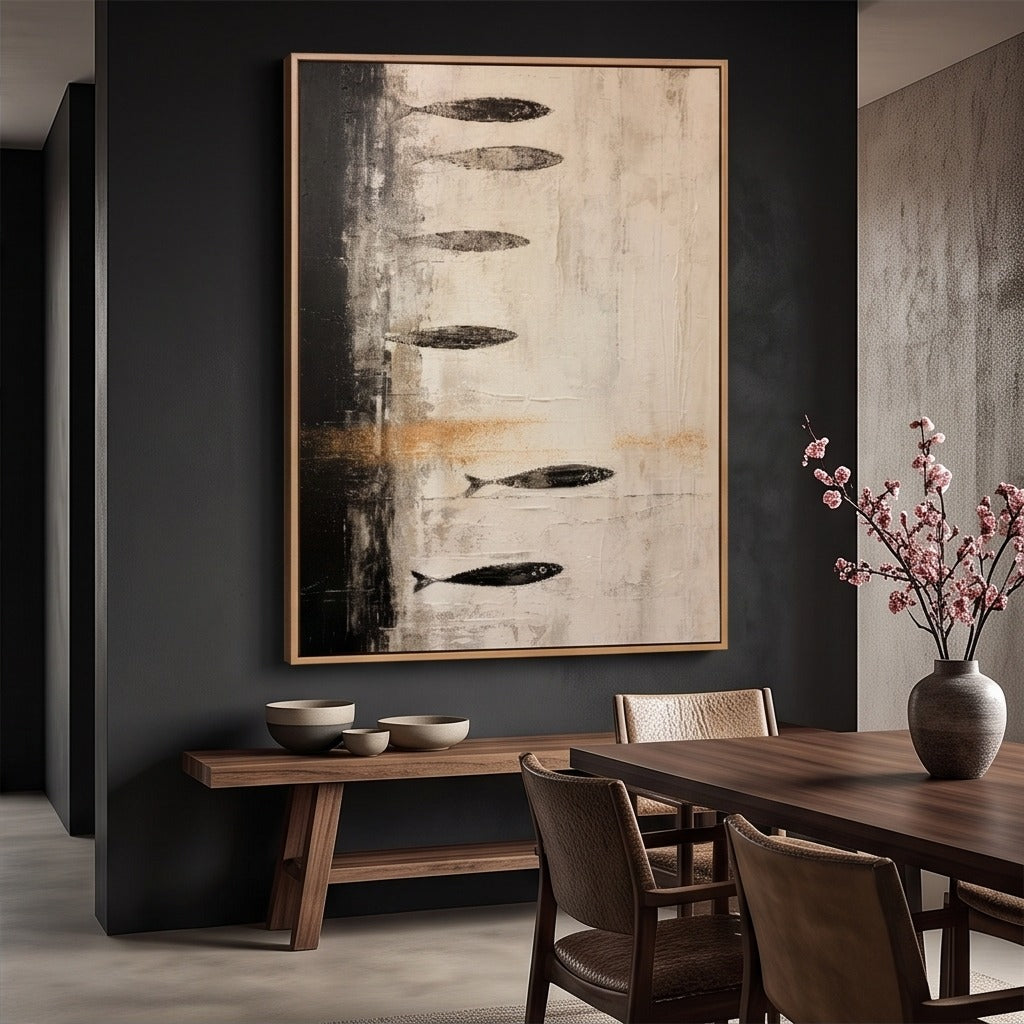 Minimalist Fish Abstract Wall Art #TO159