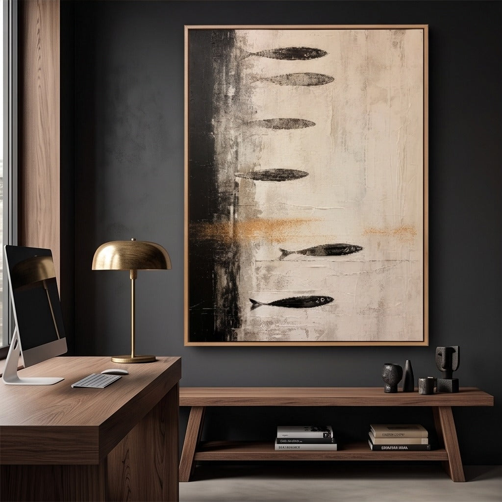 Minimalist Fish Abstract Wall Art #TO159