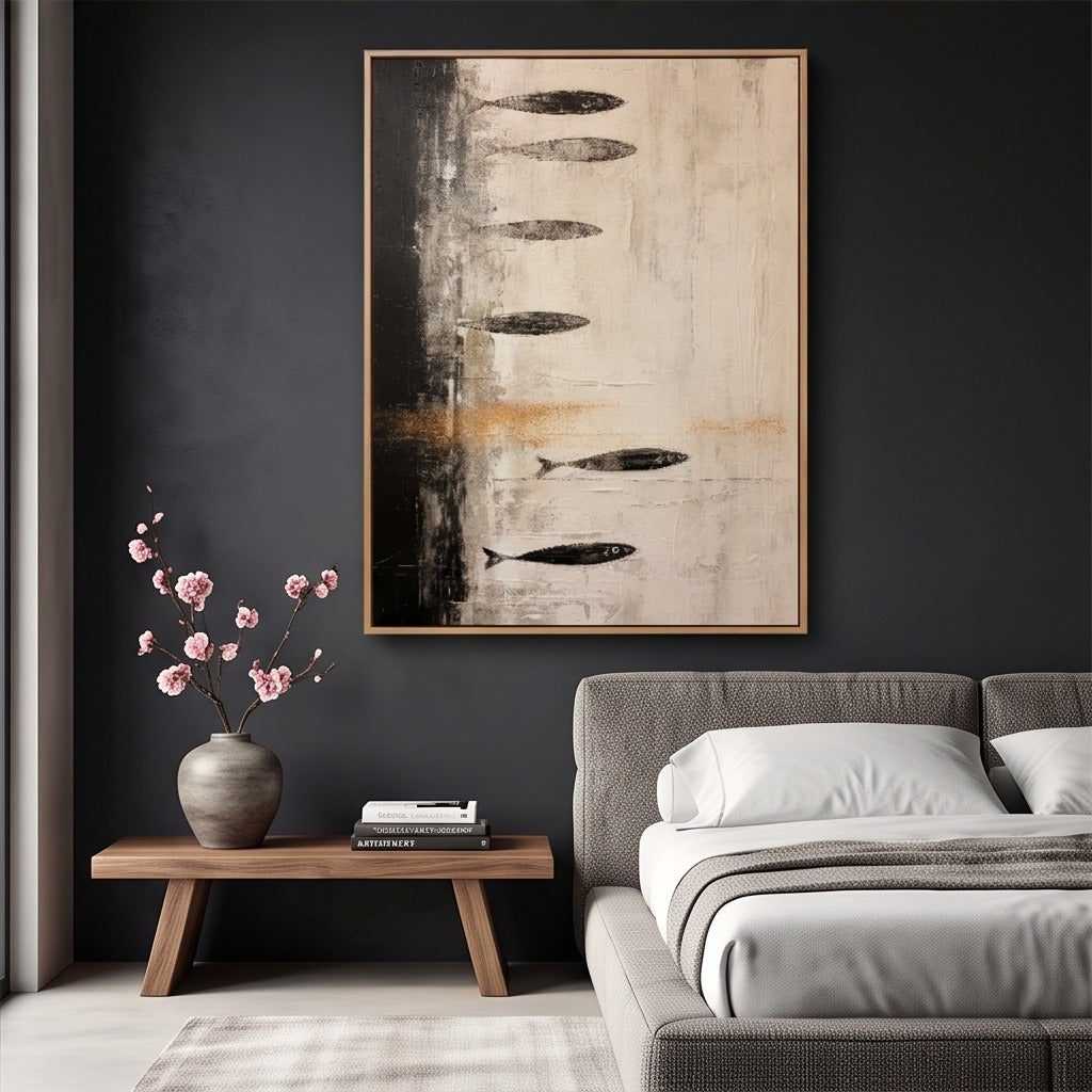 Minimalist Fish Abstract Wall Art #TO159