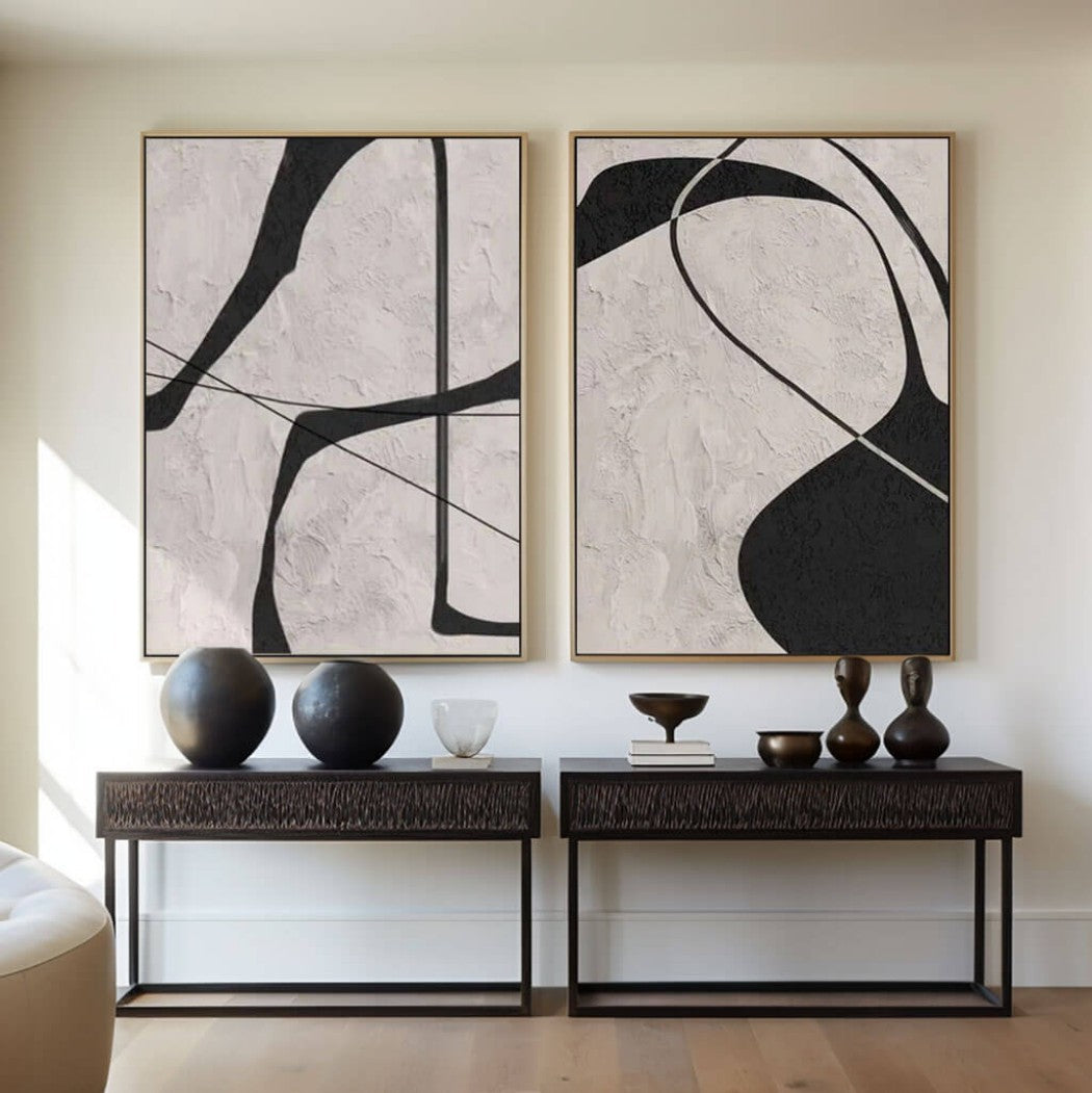 Minimalist Abstract Diptych Wall Art #MT316