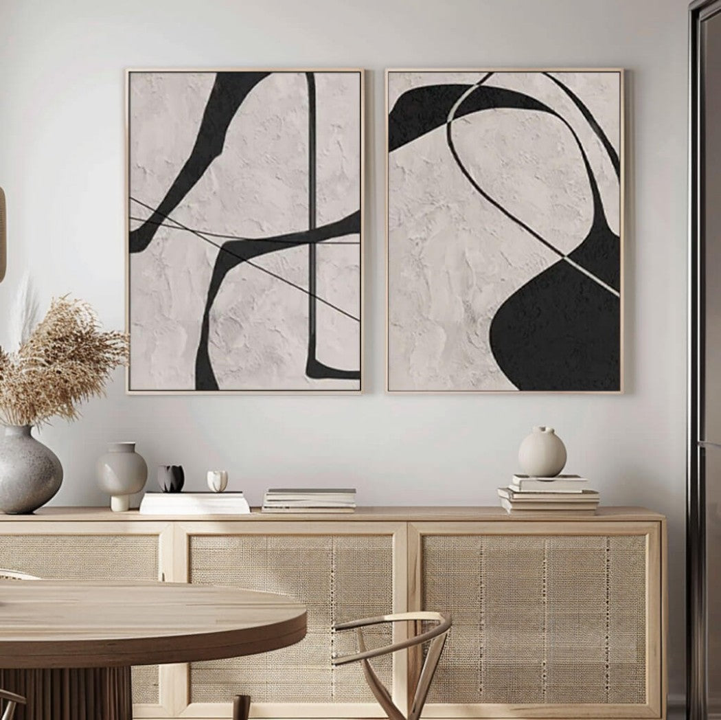 Minimalist Abstract Diptych Wall Art #MT316
