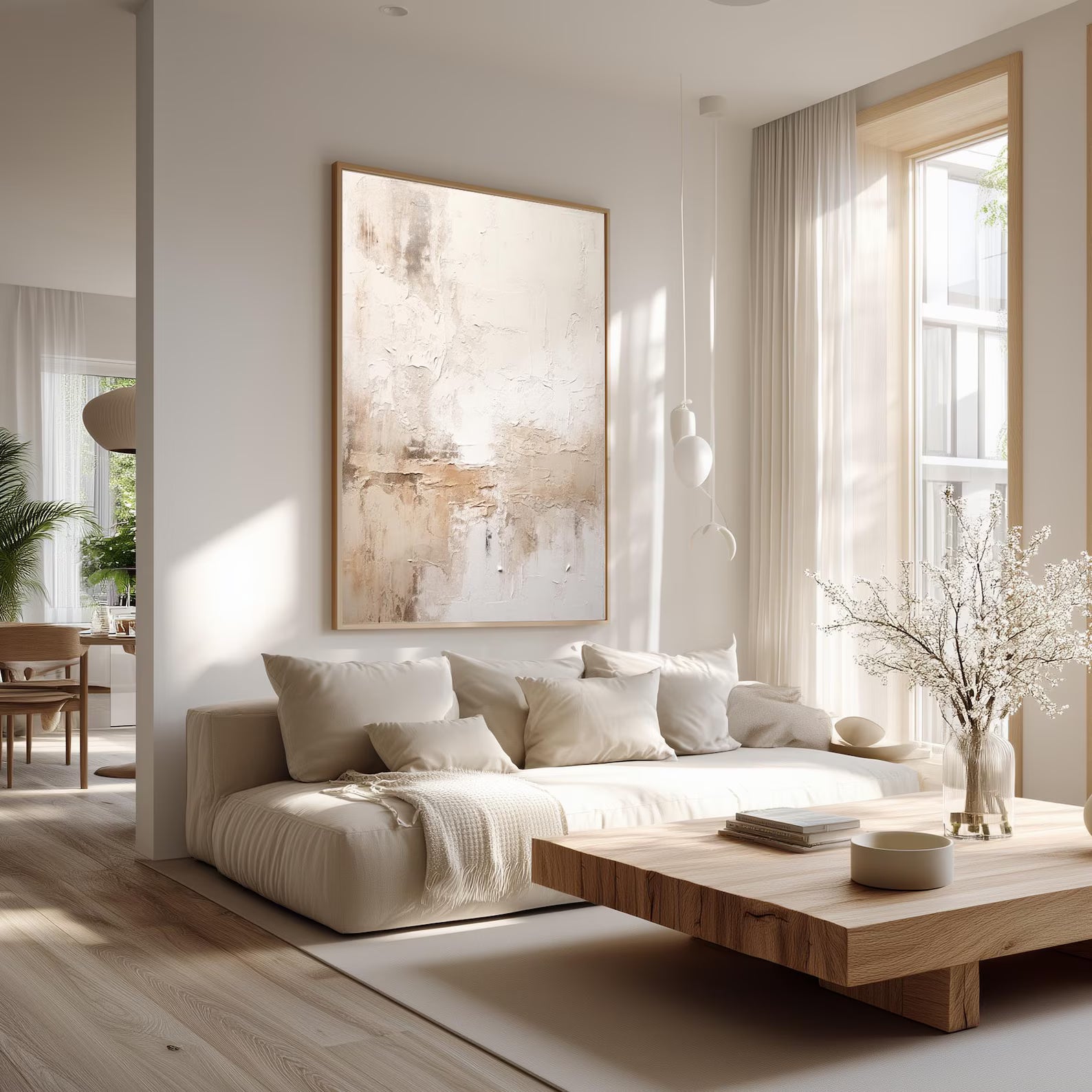 Textured Neutral Abstract Wall Art #MC614