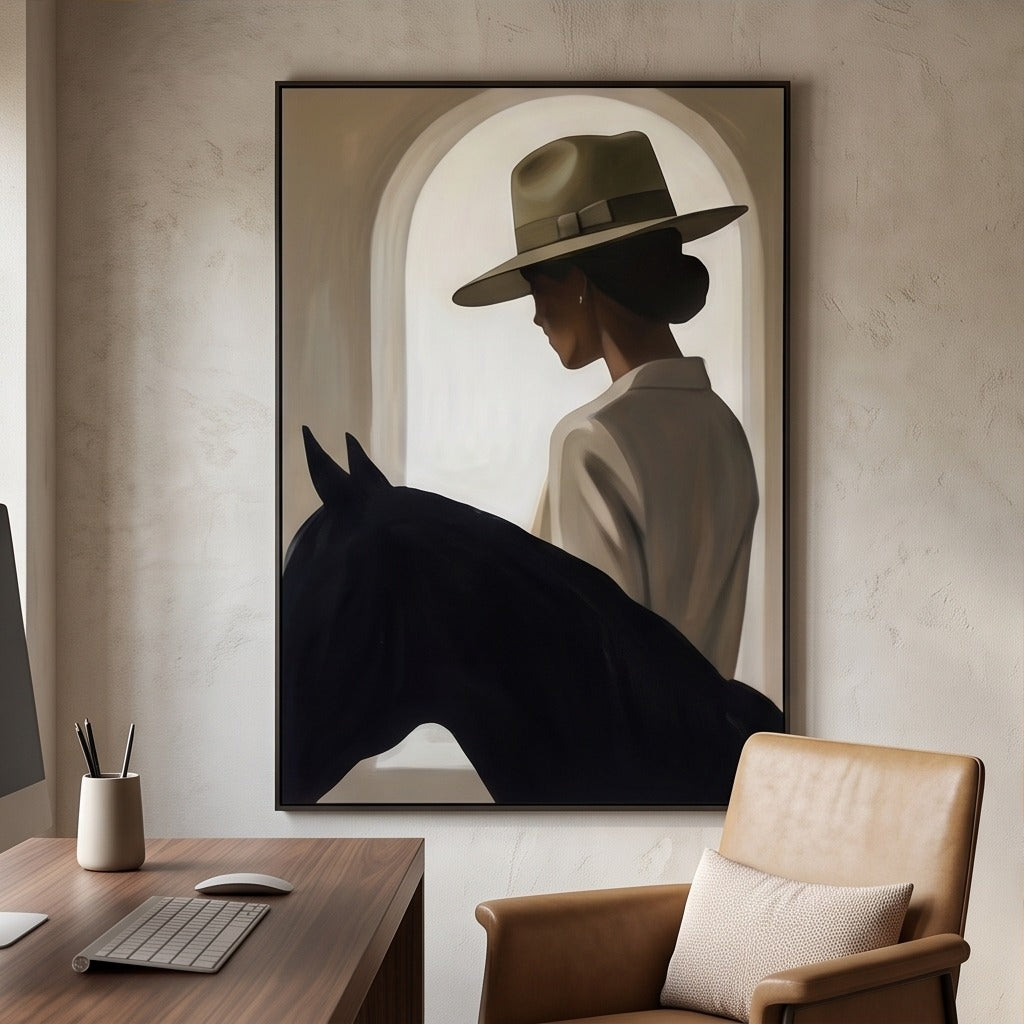 Modern Equestrian Portrait Wall Art #TO682