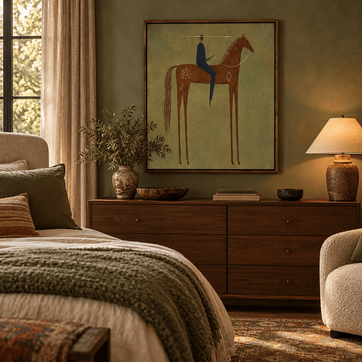 Modern Folk Horse Wall Art #TO357