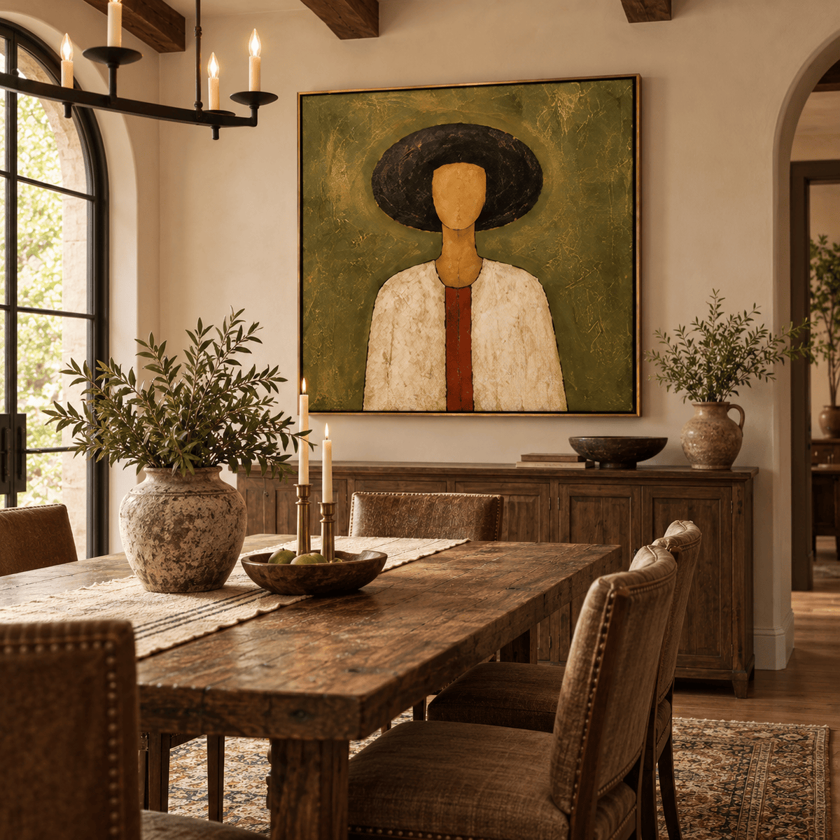 Modern Folk Portrait Wall Art #TO194