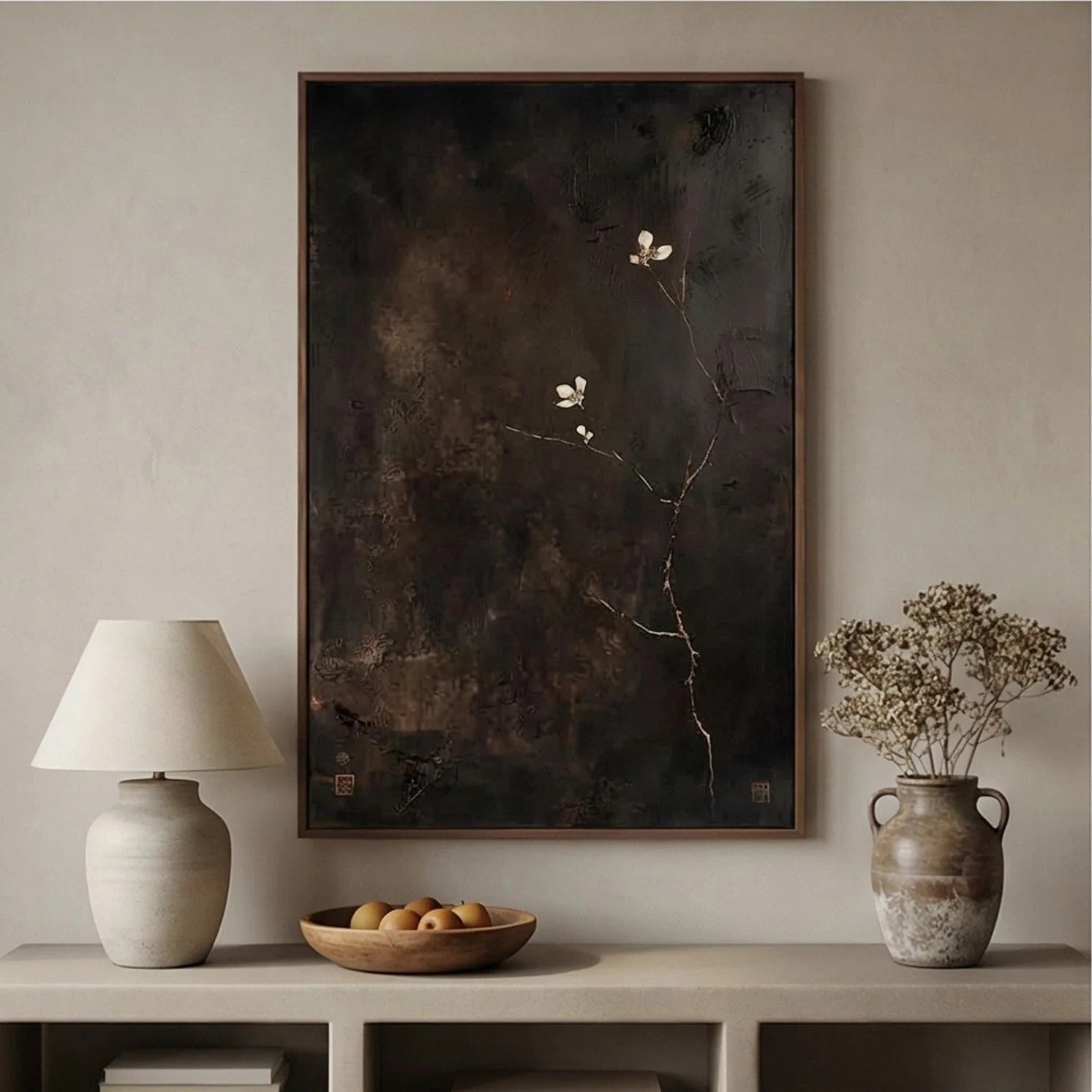 Textured Minimalist Floral Wall Art #MT650