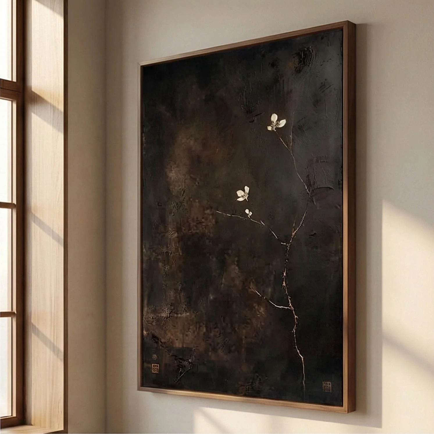 Textured Minimalist Floral Wall Art #MT650
