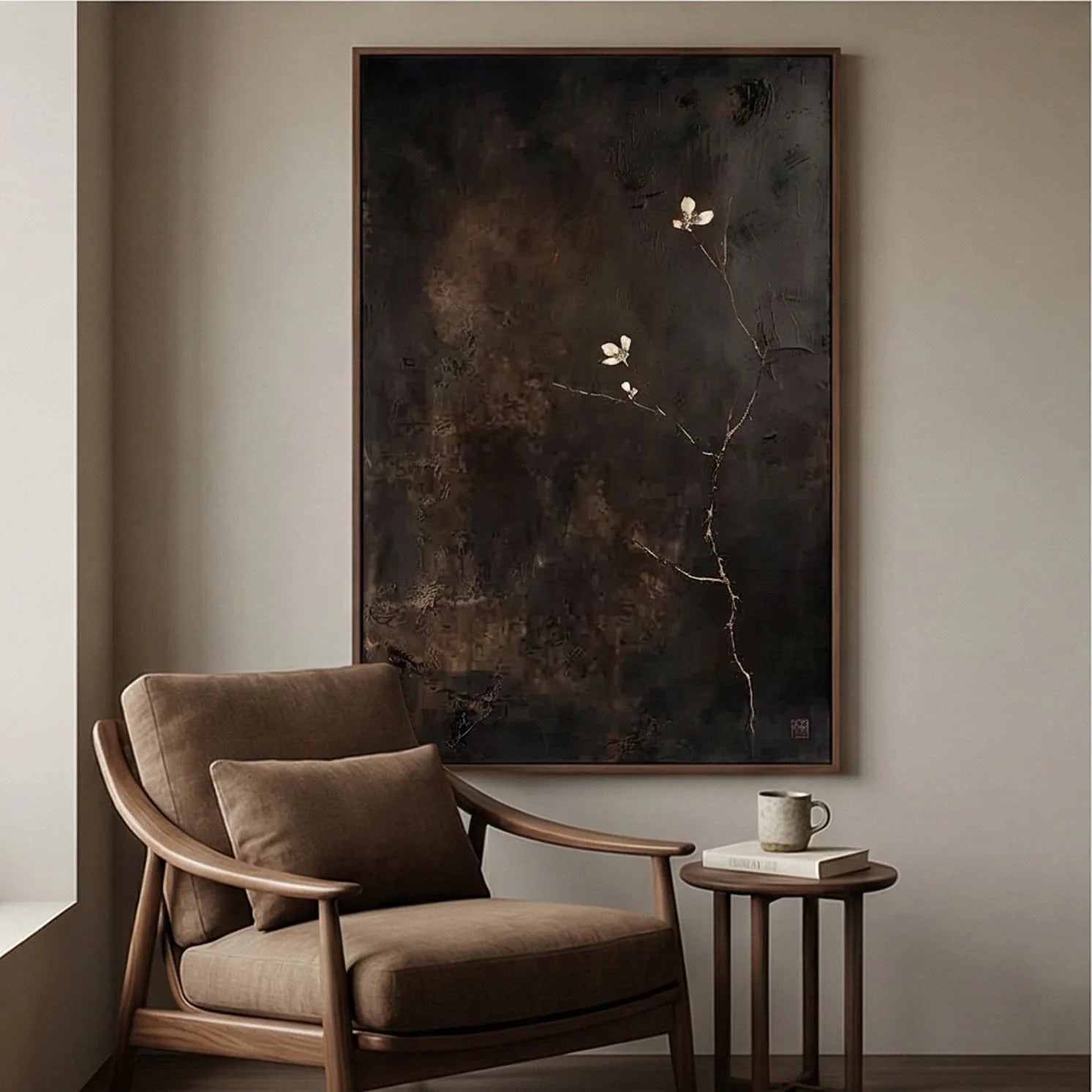 Textured Minimalist Floral Wall Art #MT650