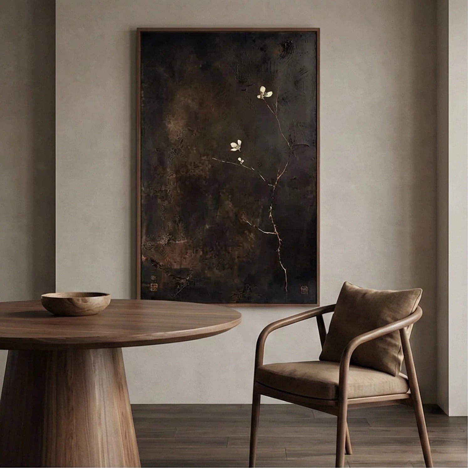 Textured Minimalist Floral Wall Art #MT650