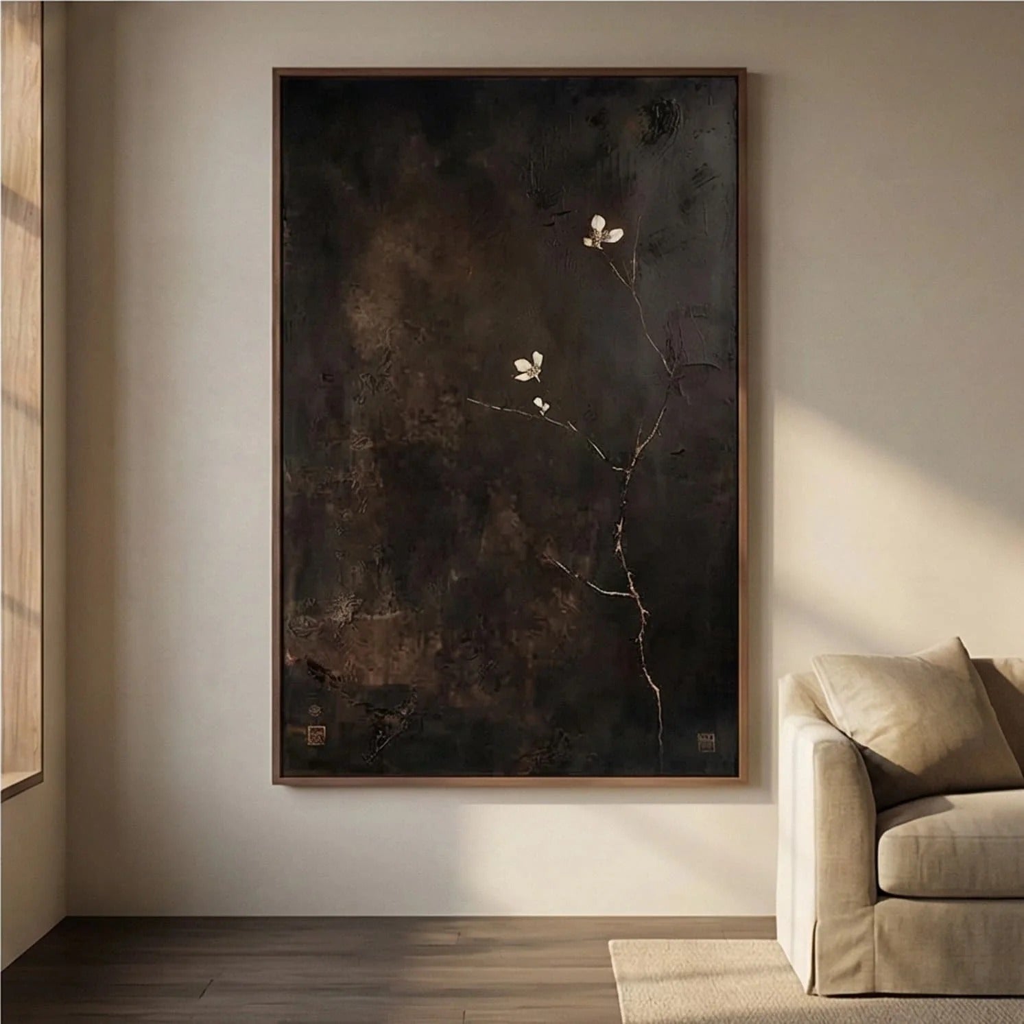 Textured Minimalist Floral Wall Art #MT650