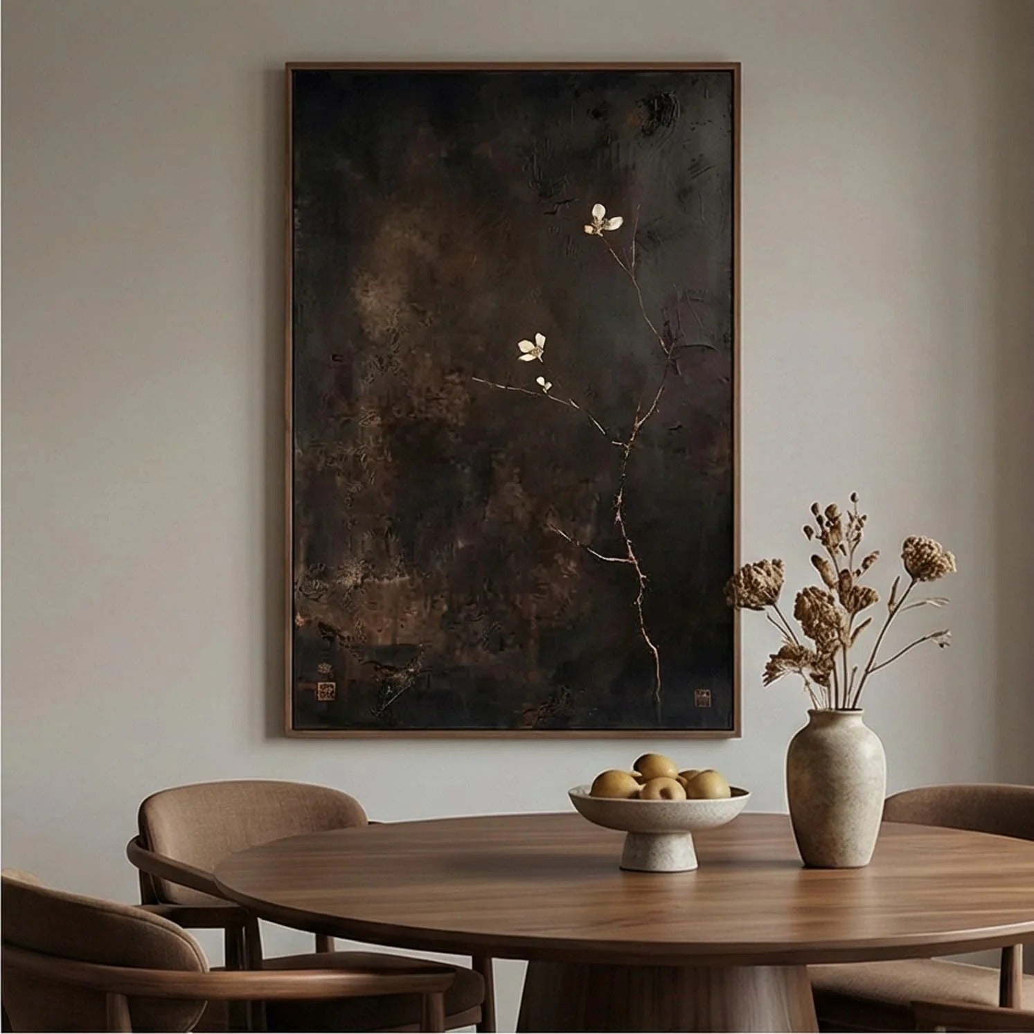 Textured Minimalist Floral Wall Art #MT650