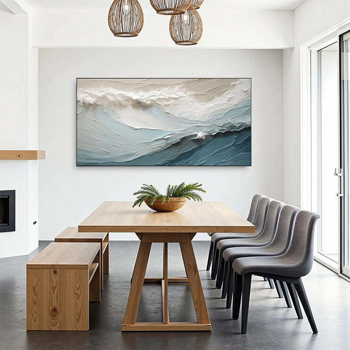 Textured Ocean Wave Wall Art #MC617