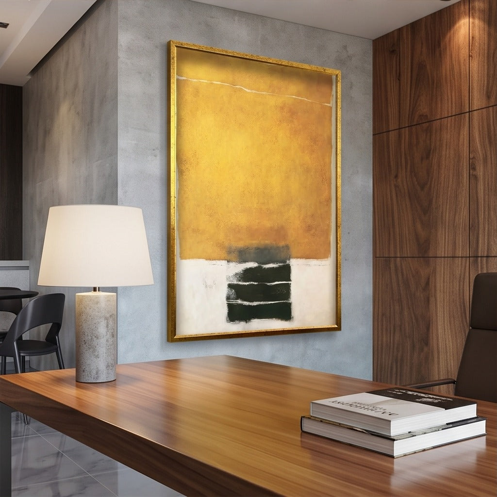 Mustard Yellow Abstract Wall Art #TO138