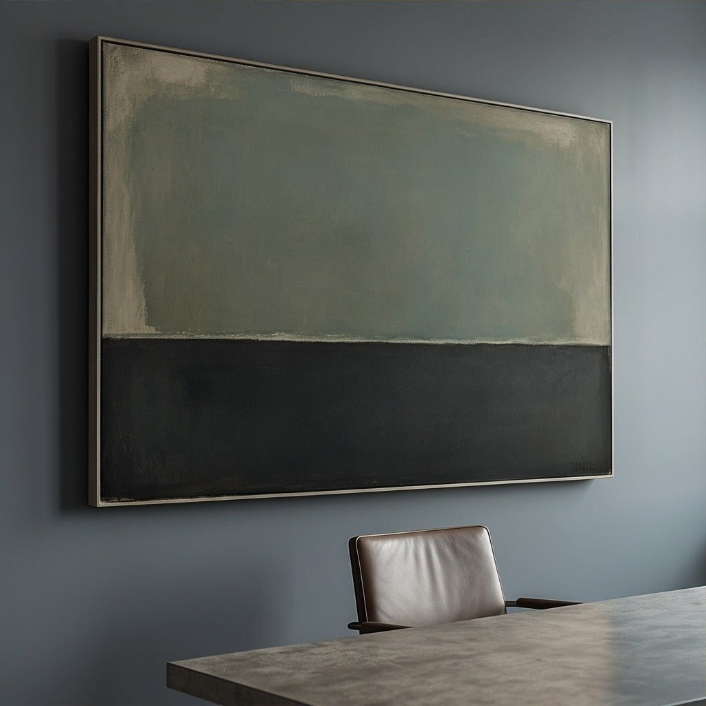 Muted Green Abstract Landscape Wall Art #TO216