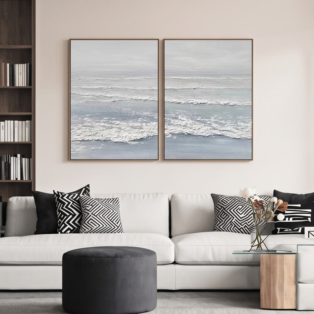 Neutral Coastal Diptych Wall Art #TO811