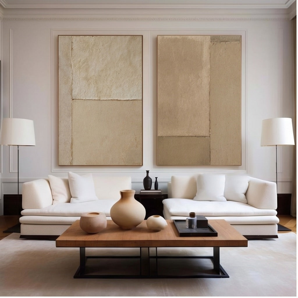 Neutral Geometric Abstract Wall Art Set #TO013