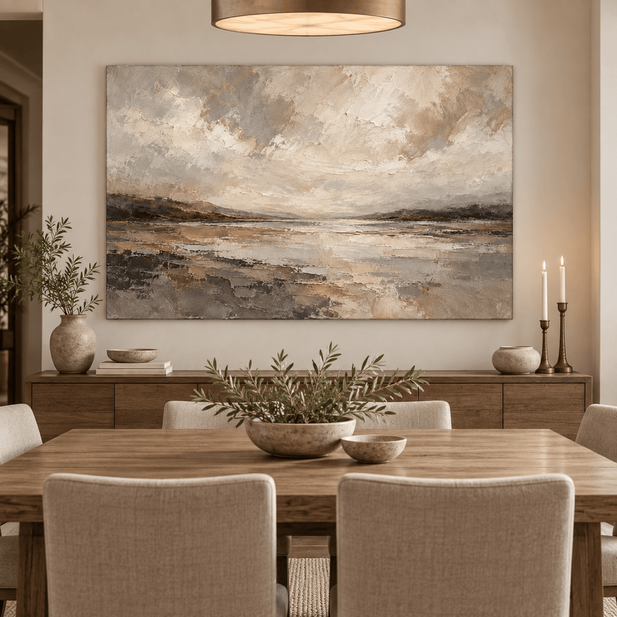 Neutral Abstract Landscape Wall Art #TO188