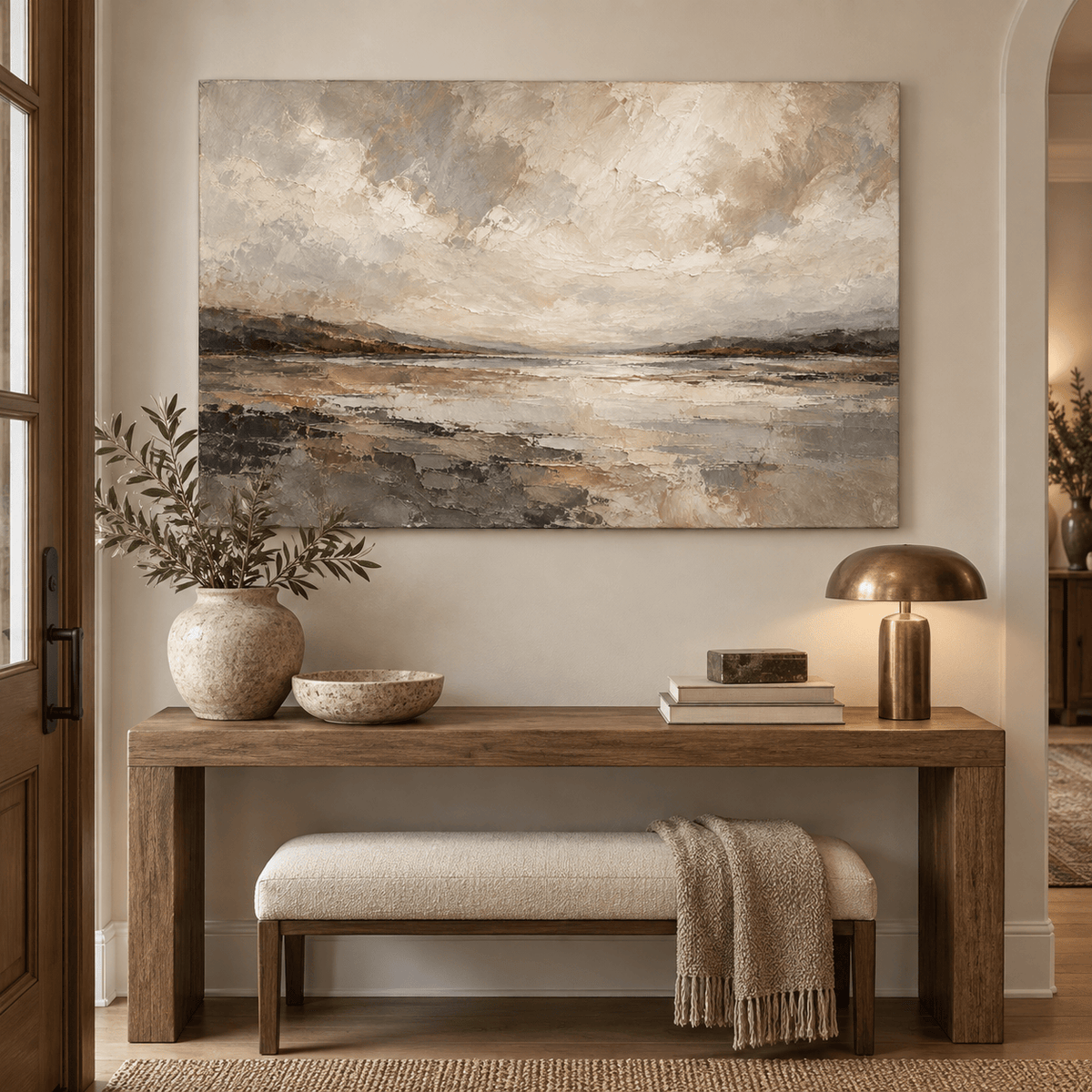 Neutral Abstract Landscape Wall Art #TO188