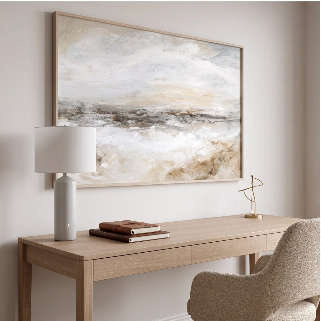 Neutral Abstract Seascape Wall Art #TO249